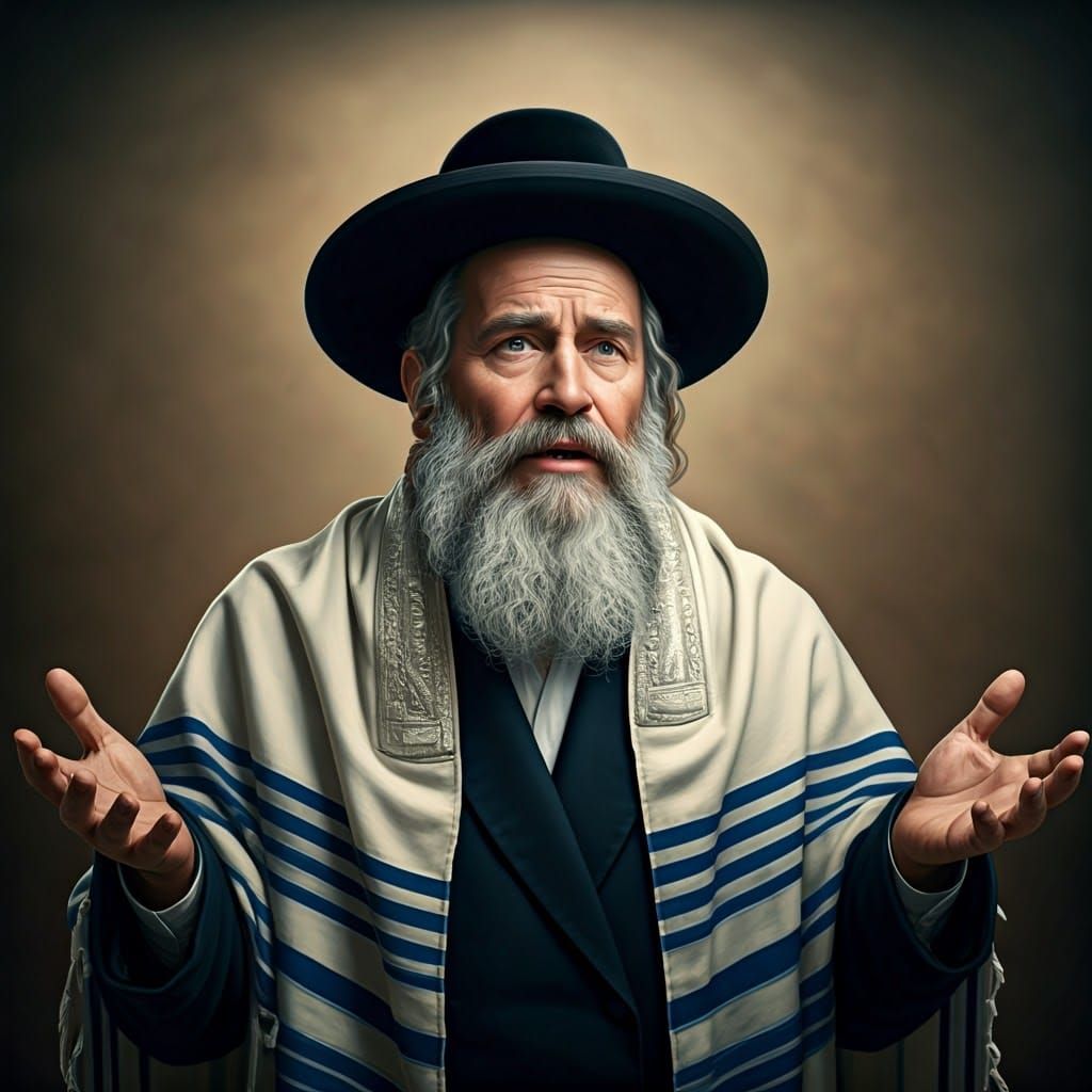 Hyperrealistic Orthodox Jewish Man with Joyful Expression
