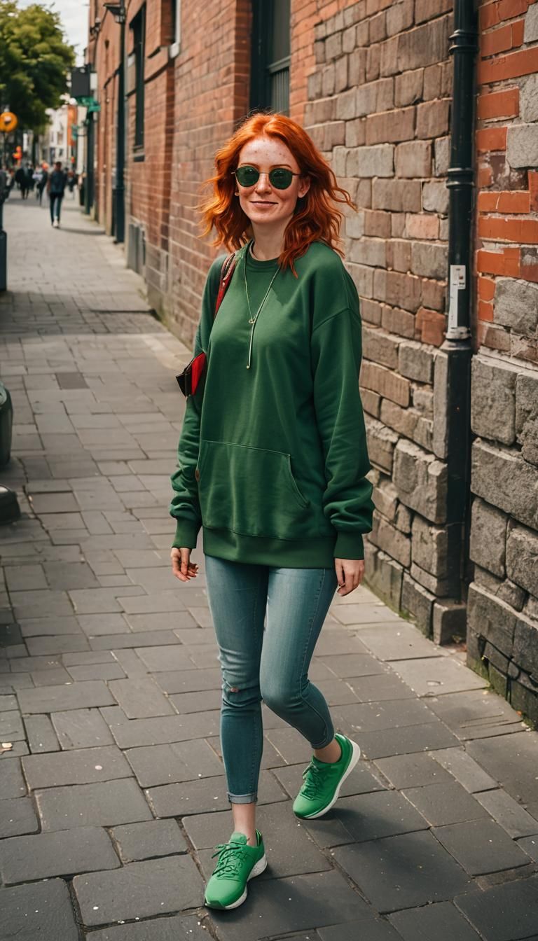 Irish Girl in Dublin: Vibrant Street Photography