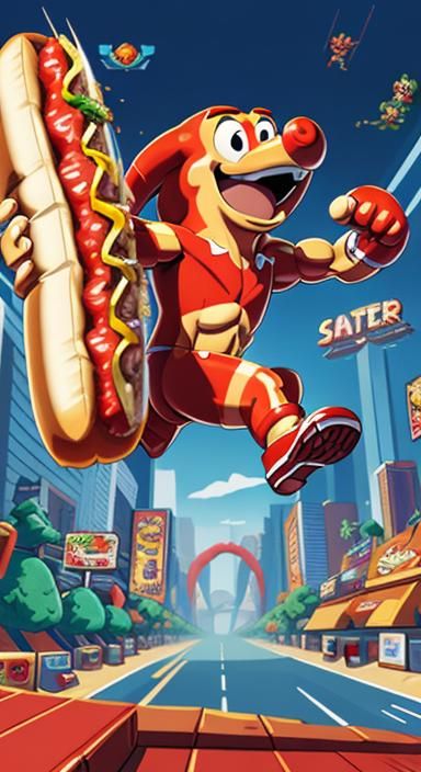 Video game character, Super hotdog