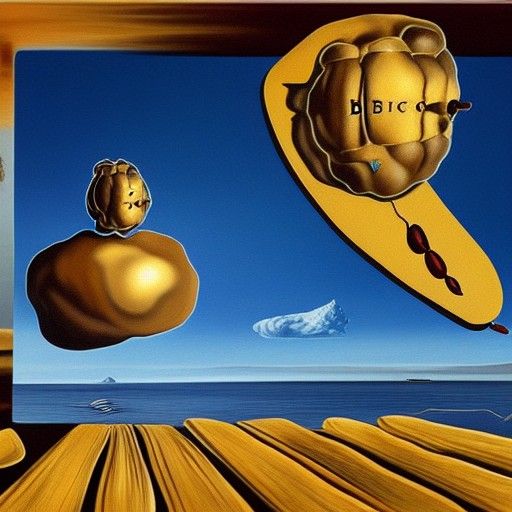 Melting Bitcoin in Surrealist Style of Salvador Dali