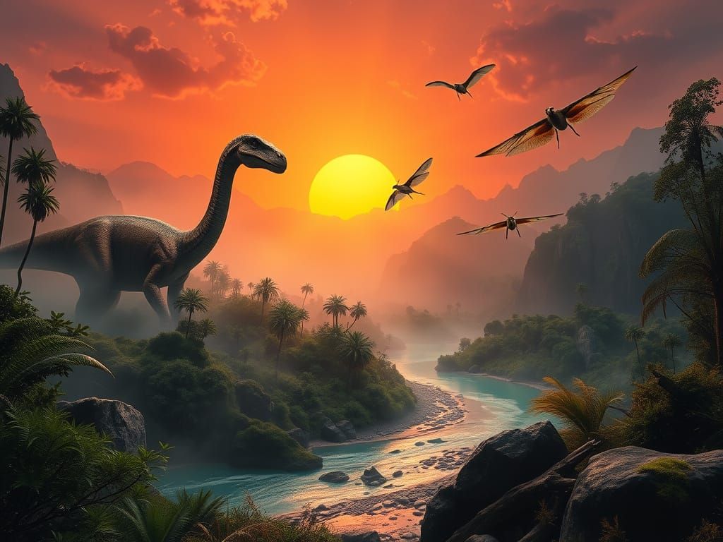 Jurassic Valley in Rose-Gold Dawn Light