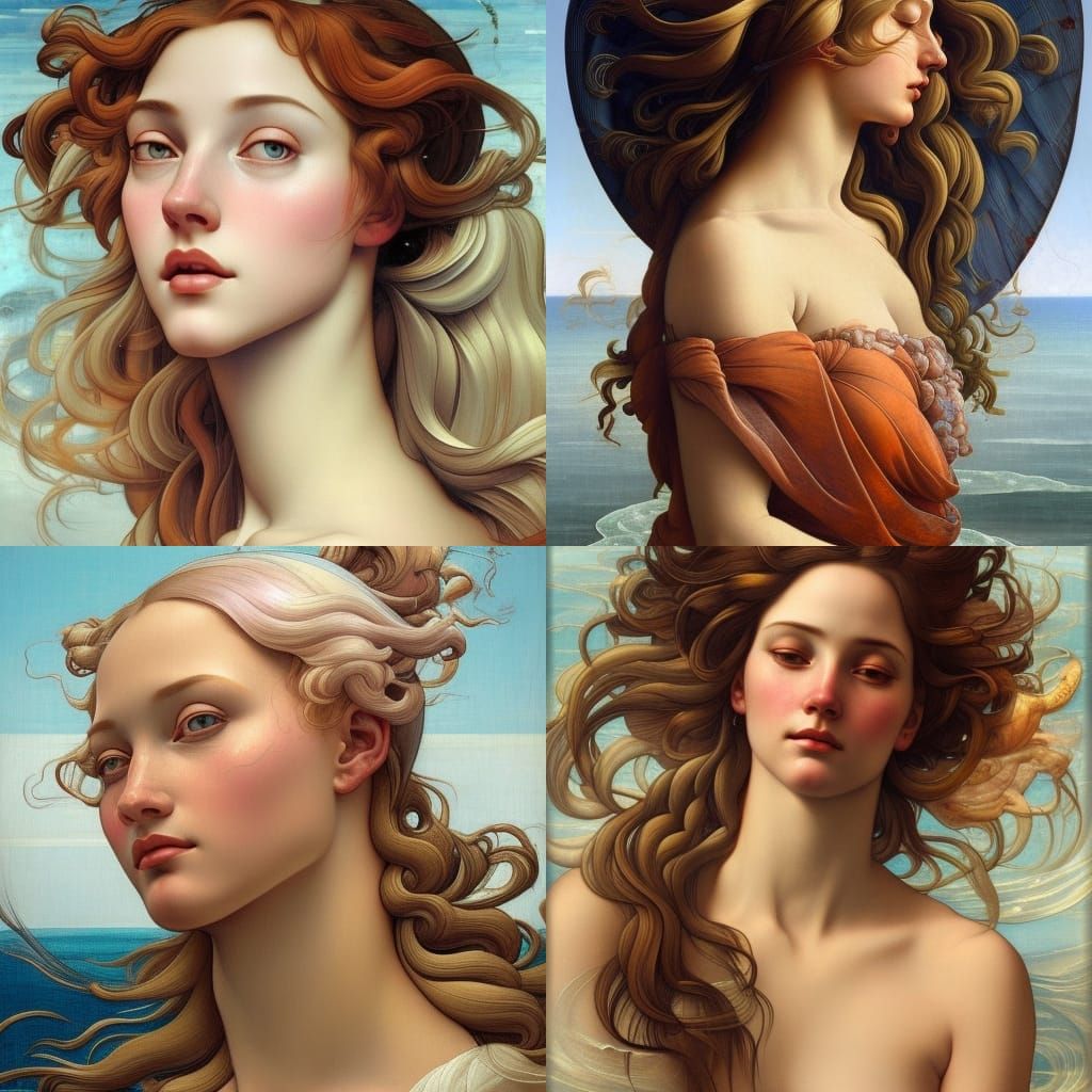 Birth of Venus: Hyperdetailed Digital Art Portrait