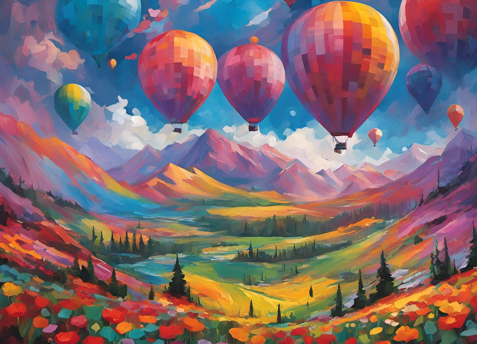 Abstract Geometric Maximalism in Expressionist Style