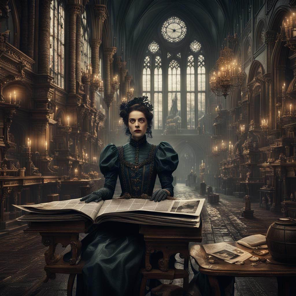 The Gothic Times Newspaper: Latex Fashion in Matte Painting