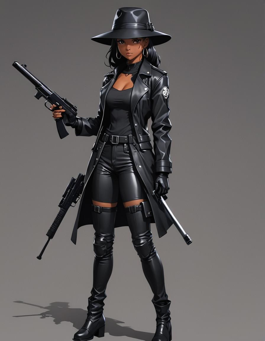 Anime Style Female Criminal Full Body Portrait