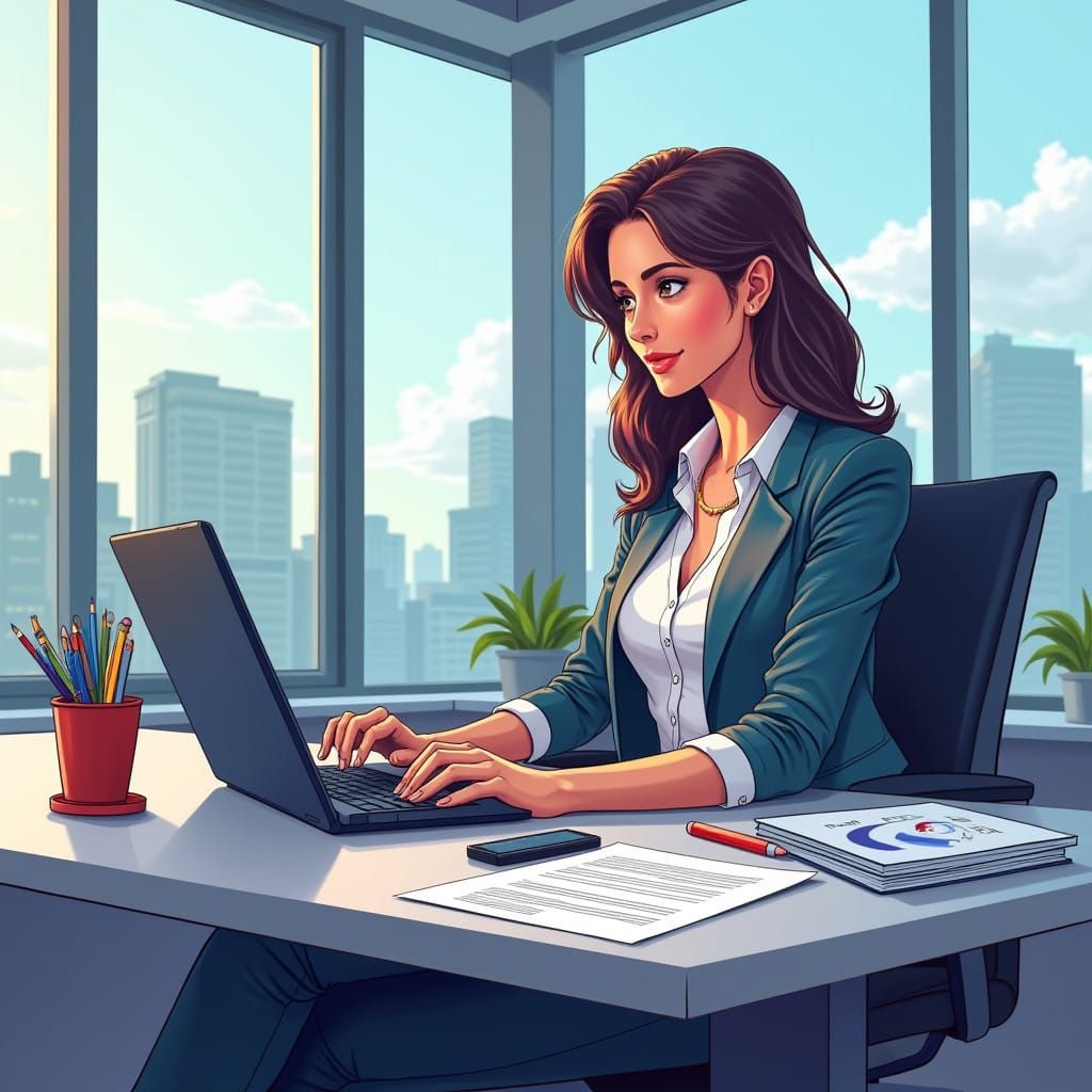 Sleek Financial Educator in a Modern Cityscape