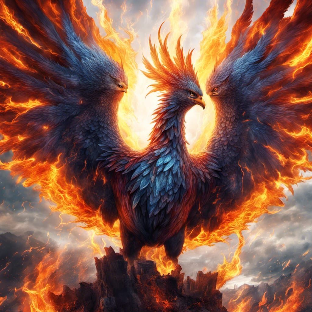 Phoenix Rising from Ashes: Epic Cinematic Art