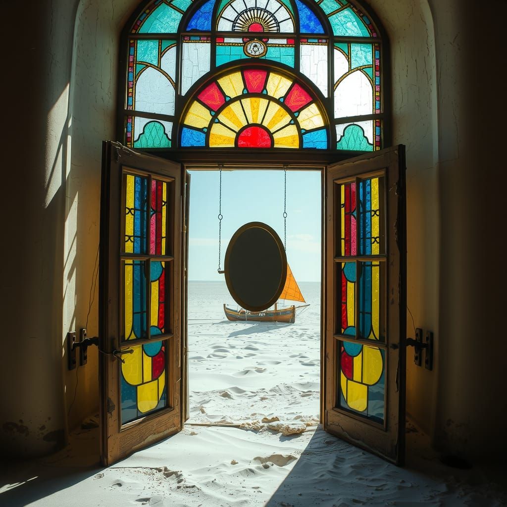 Stained Glass Window Reveals Desert Magic World