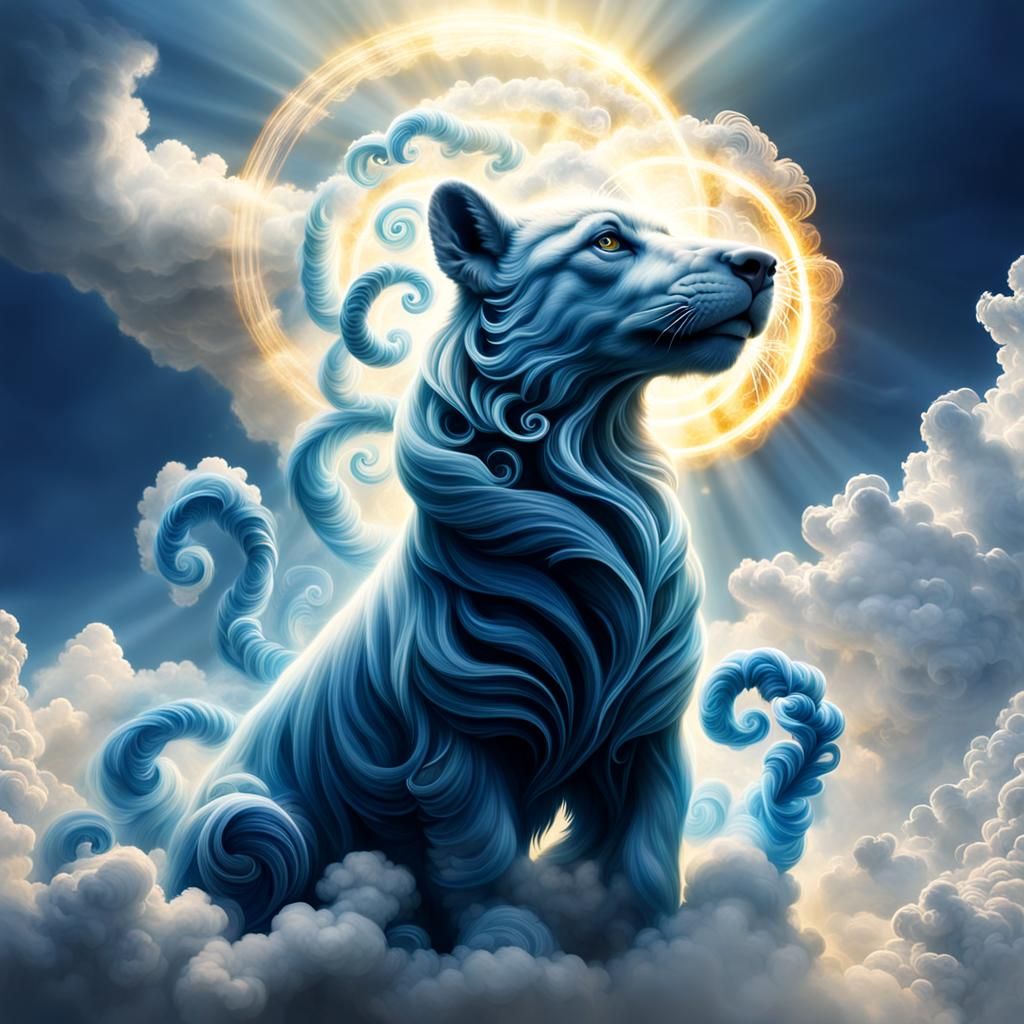 Ethereal Smoke Animals in Divine Light