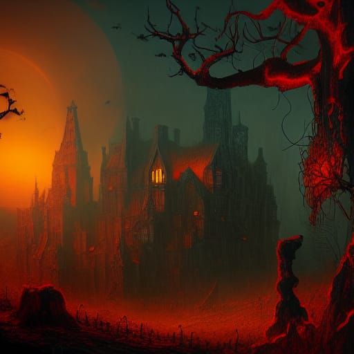 Halloween Hellscape: Detailed Matte Painting