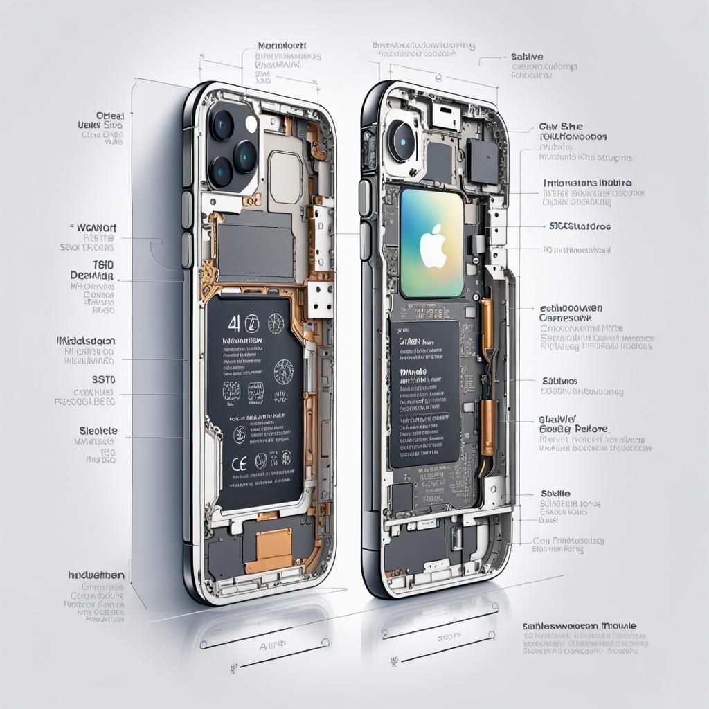 iPhone 16 Cutaway Diagram: Technical Illustration