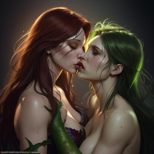 Passionate Kiss: Hyperdetailed Digital Portrait