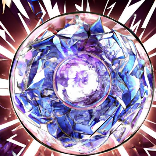 Chaotic Energy in Crystalline Anime Illustration