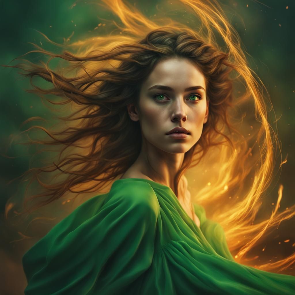 Tornado with Green Eyes in Fierce Beauty Style