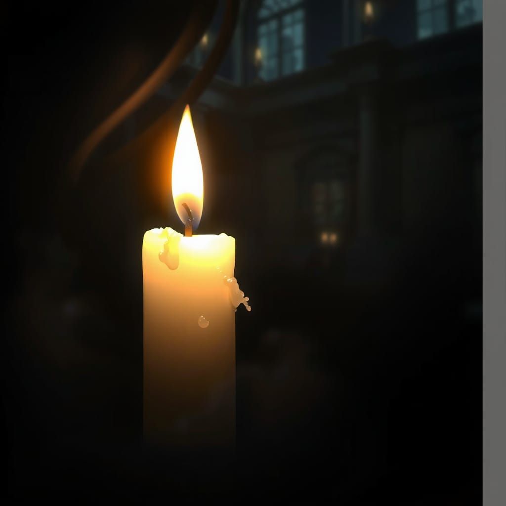 Ethereal Candlelight in Gothic Inkpunk Style