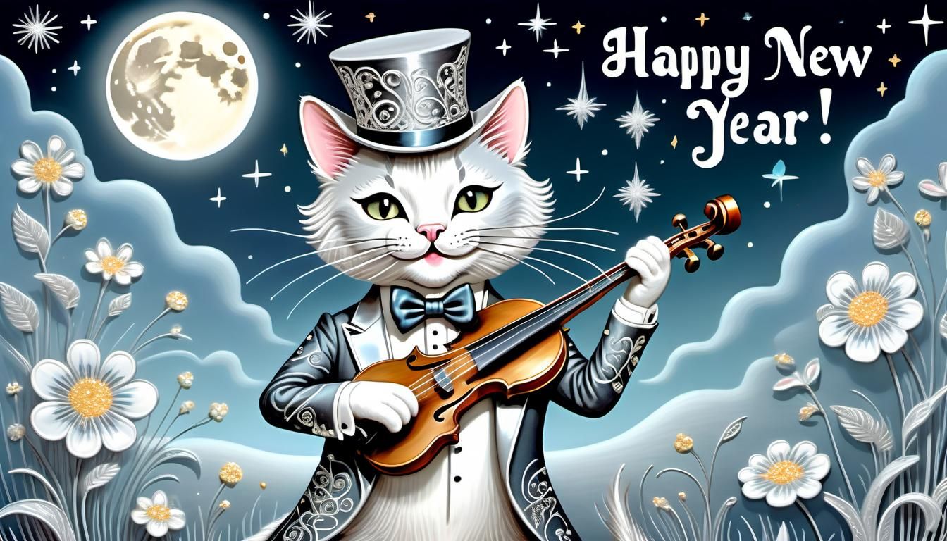 2024 New Years Cat Minstrel