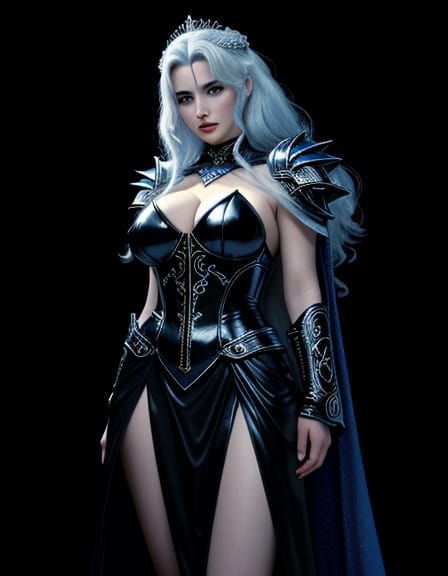 Snow Woman of Japanese Folklore: Ethereal Goddess in Neon Dr...