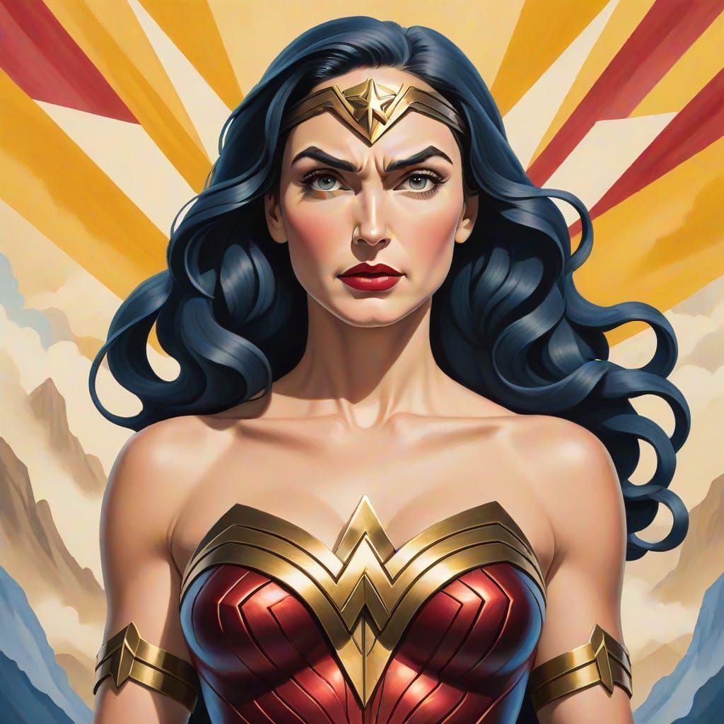 Wonder Woman in Georgia O'Keeffe Style