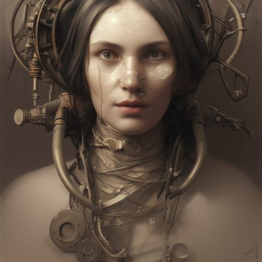 Steampunk Prospector Portrait in Sepia Photography Style