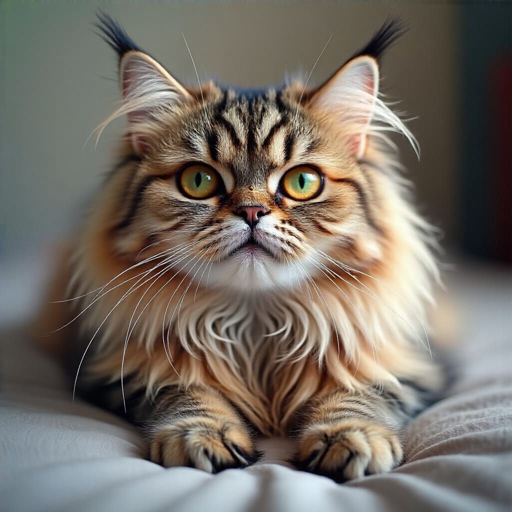 Punk Rock Persian Cat Digital Illustration