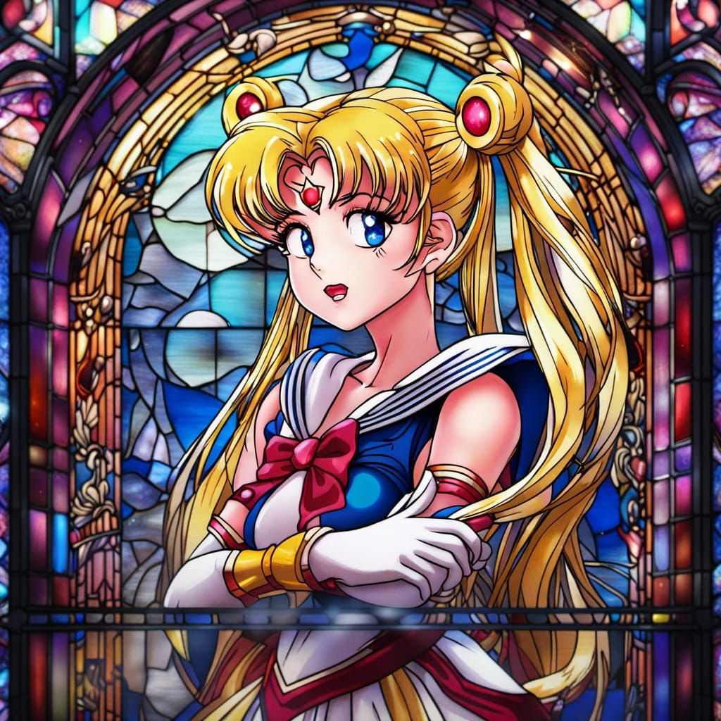 Sailor Moon Stained Glass Art