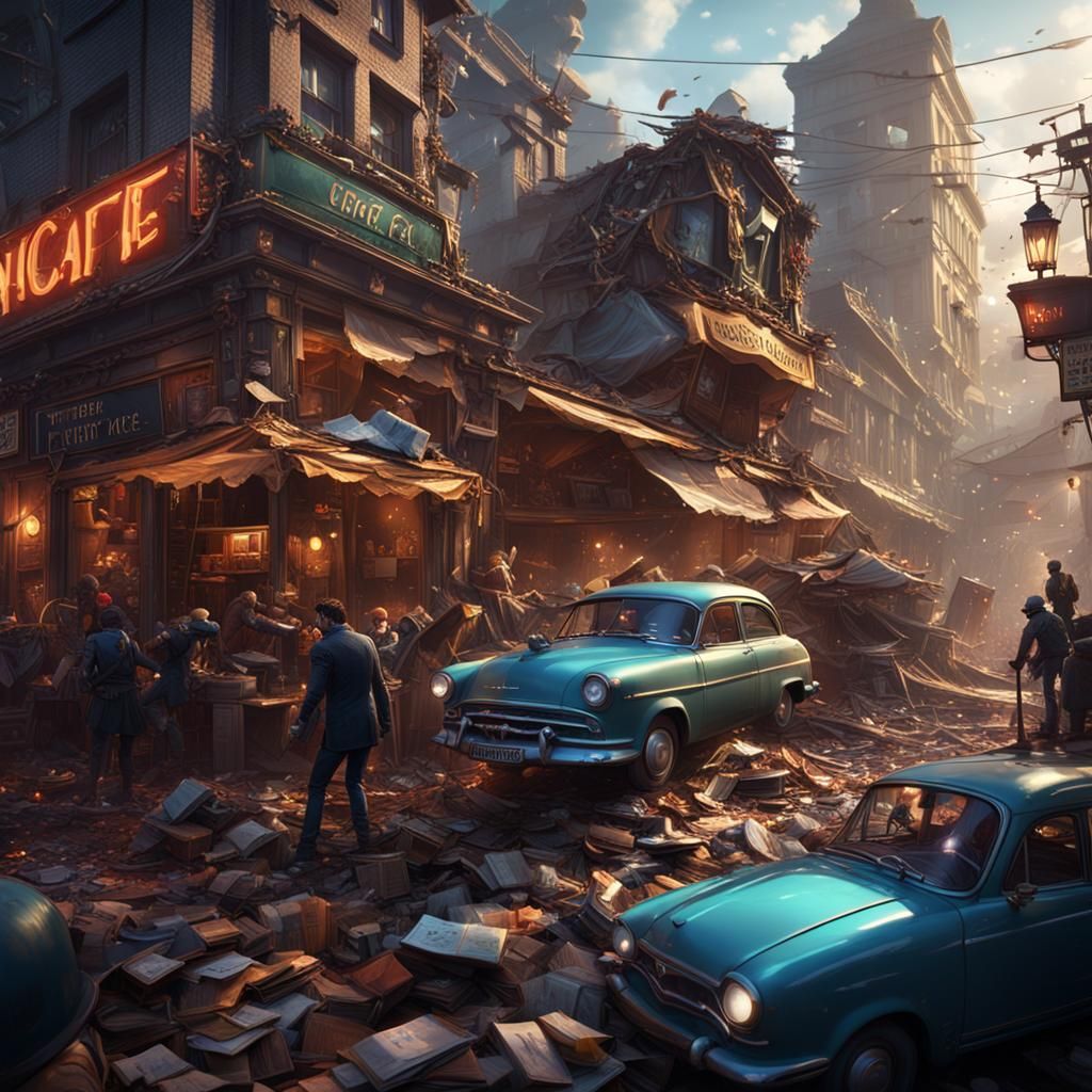 Nightcafe Crash: Detailed Matte Painting