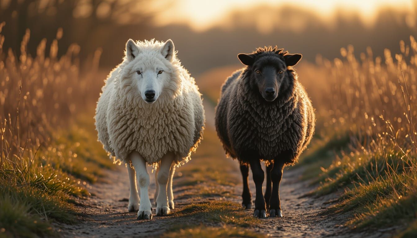 Wolf in Sheep's Clothing with Disguised Wolf