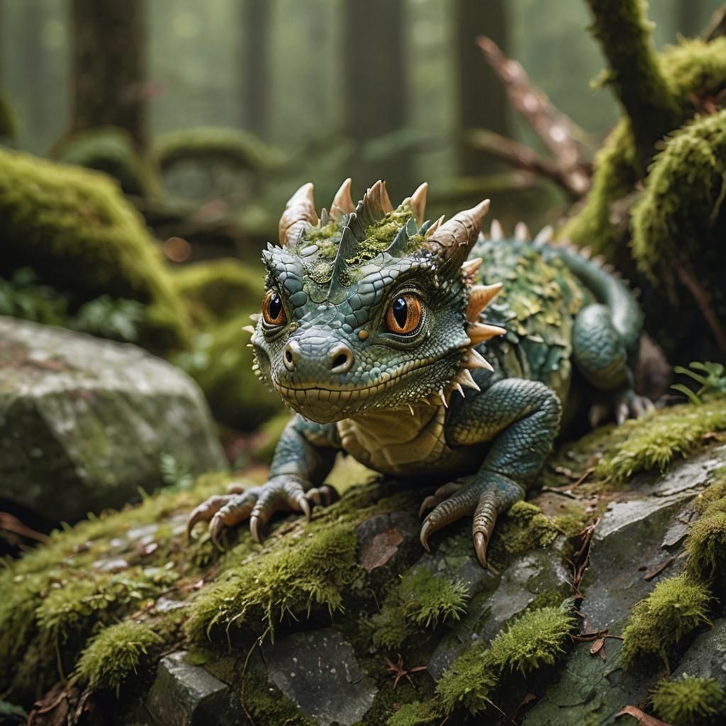 Baby Dragon Portrait in Wildlife Photography Style