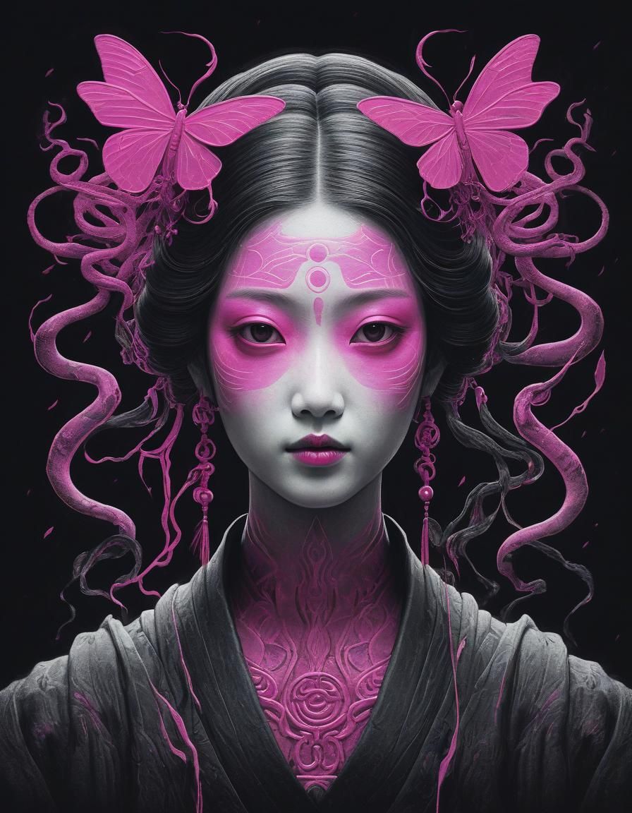 Ethereal Morph of Jane Jay in Ukiyo-e Style