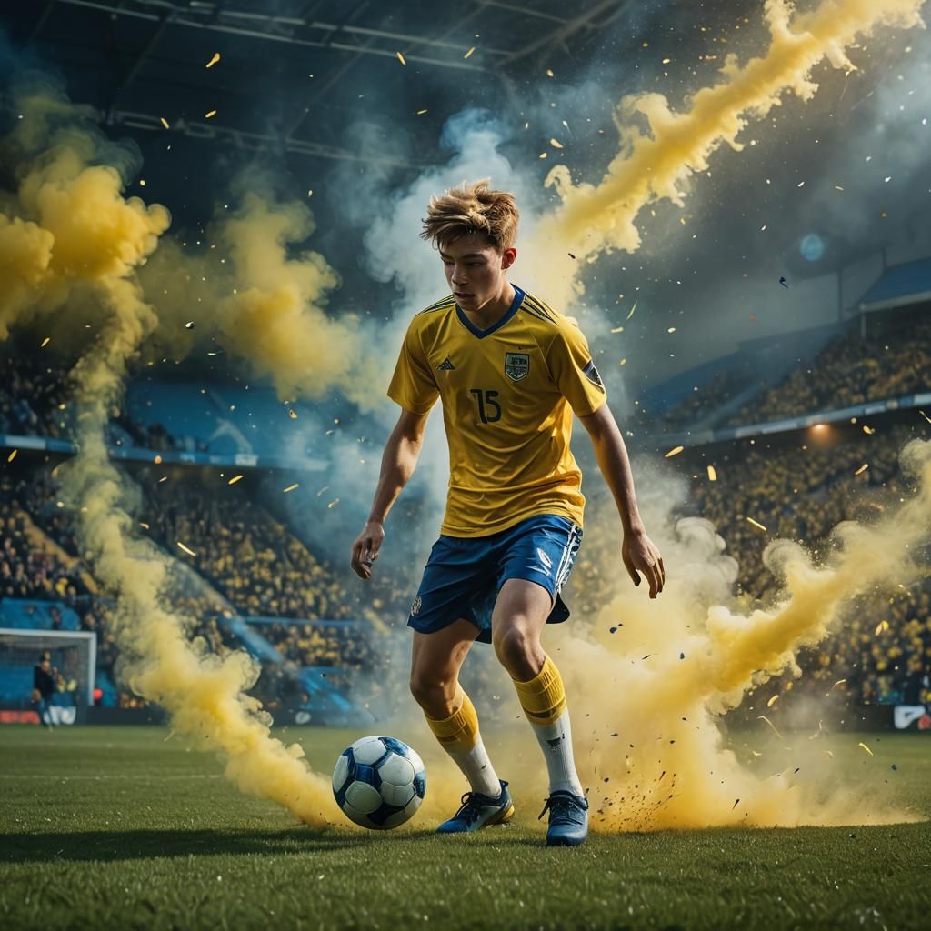 Teen Footballer Scores: Fantasy Concept Art in 8K