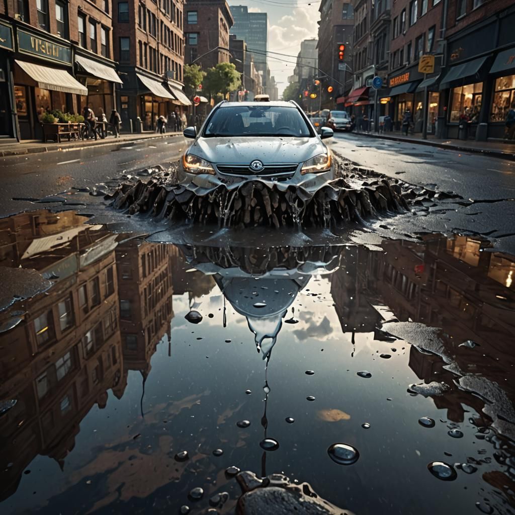 Water Drop Impact Creates 'Plop' in Digital Painting