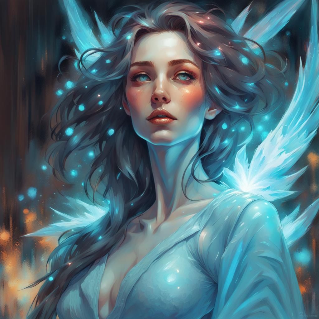 Female Banshee with Glowing Blue Eyes