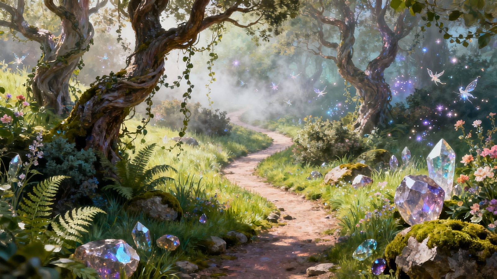 Fantasy Landscape Painting with Magical Misty Air