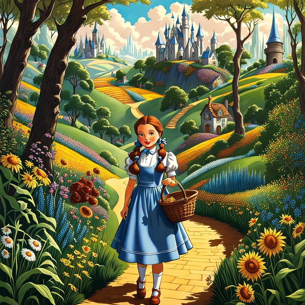 Dorothy Gale in Storybook Illustration Style