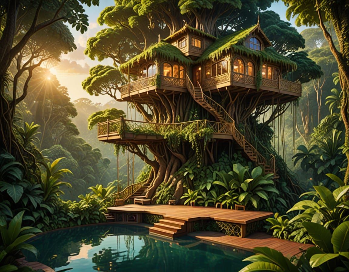 Luxury Rainforest Treehouse with Infinity Pool