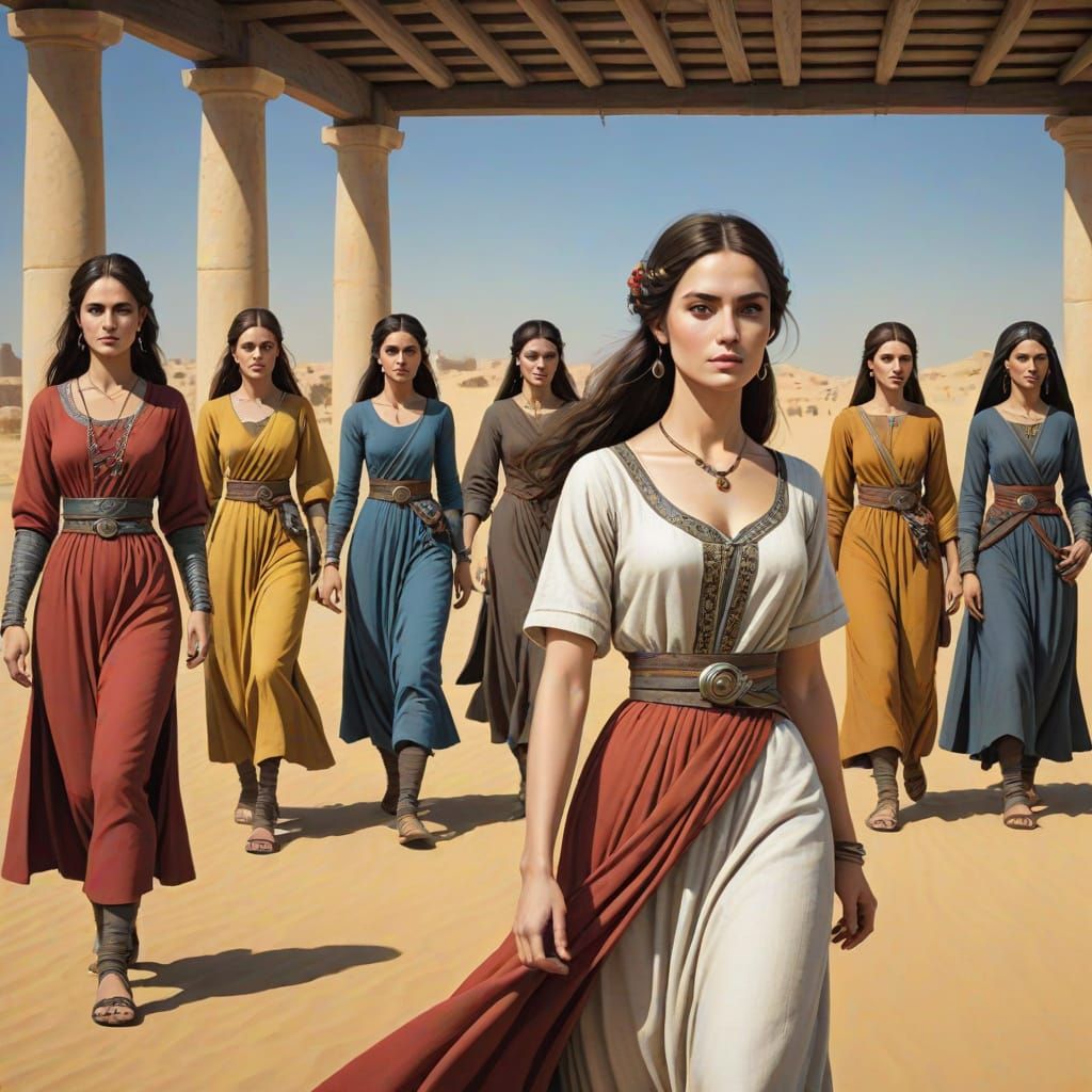 Medieval Woman in Traditional 14th Century Attire