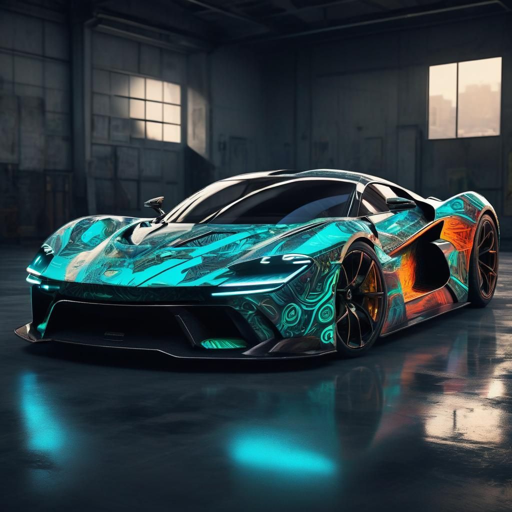 Luminous Supercar with Eye-Catching Design