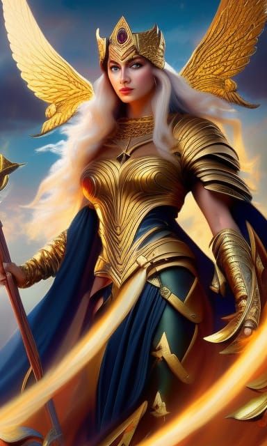 Goddess Freya Portrait in Surreal Baroque Style