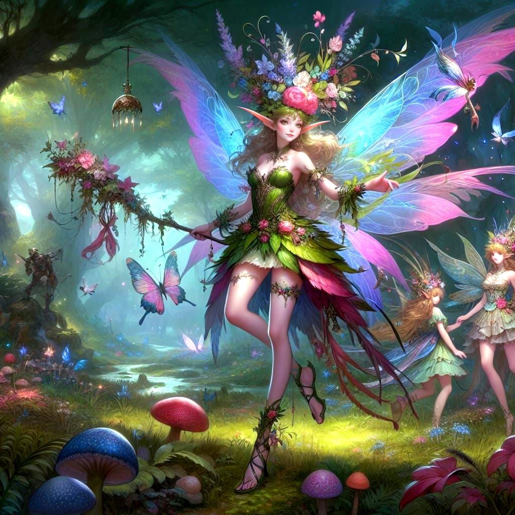 Ethereal Fairy Princess in Whimsical Fantasy Landscapes