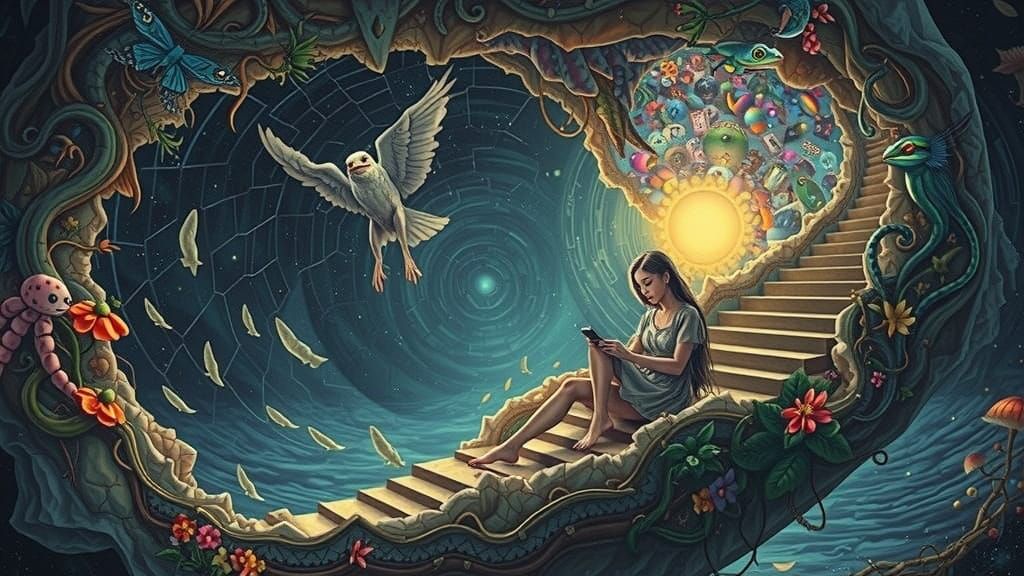 Surreal Dreamscape: Asleep in a Crystal Geode