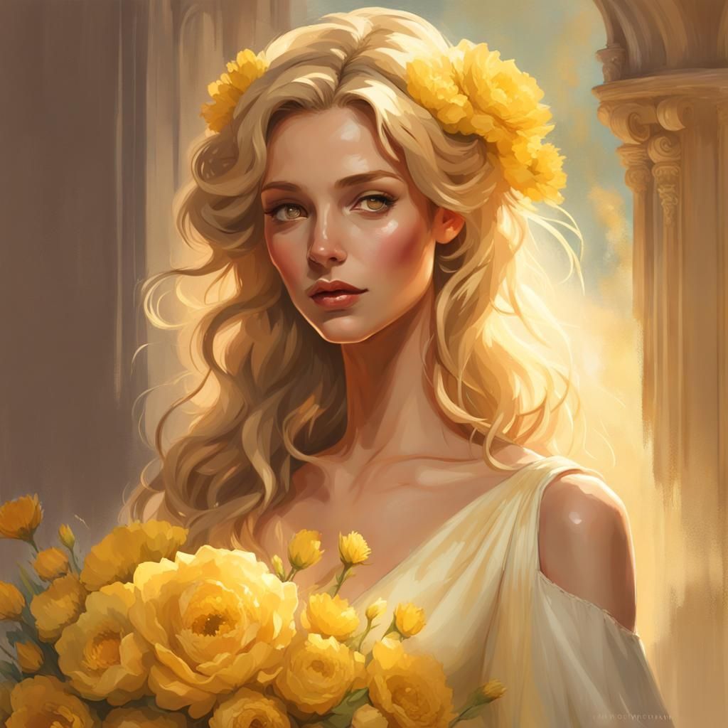 Radiant Bride in Golden Light: Hyperdetailed Portrait