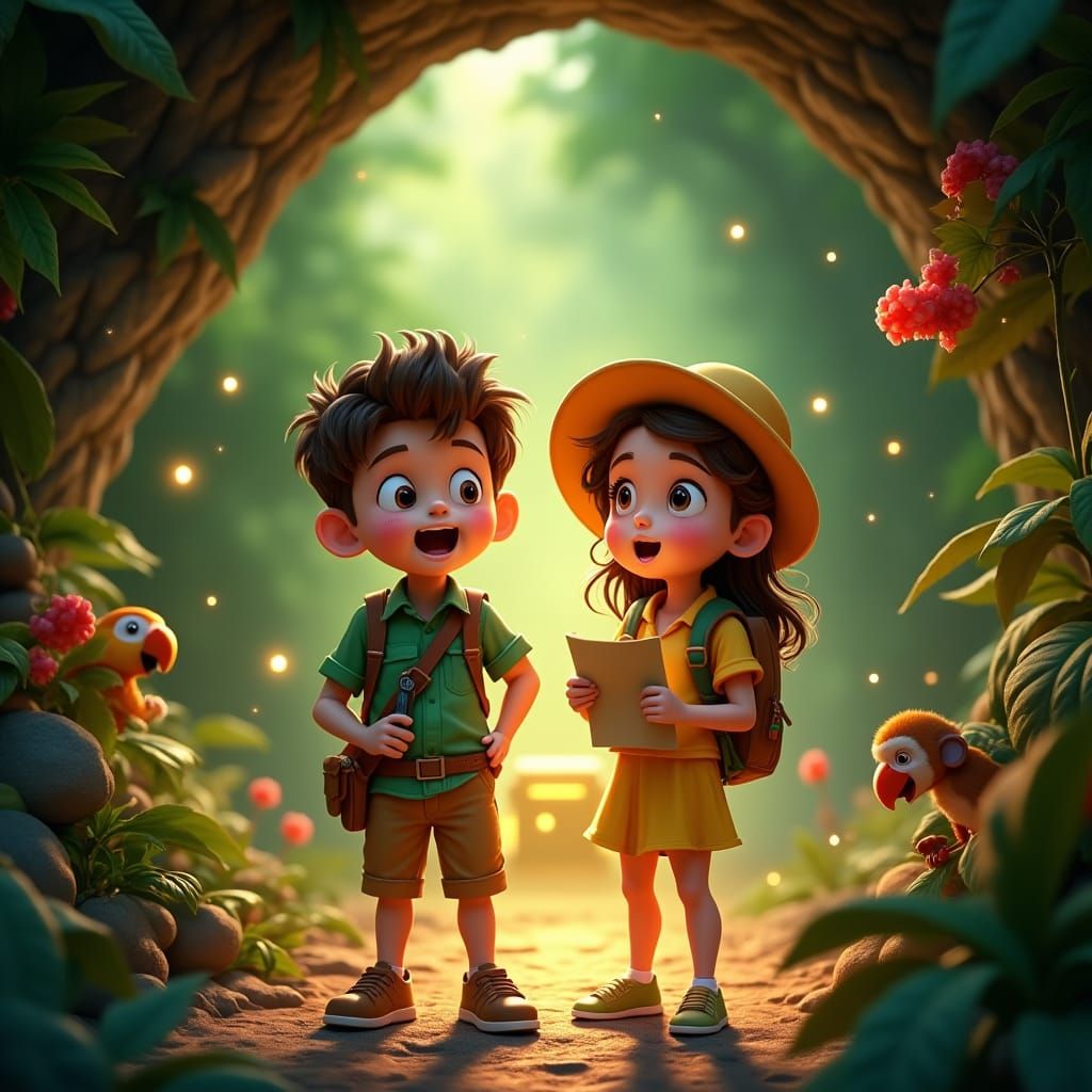 Jungle Adventure: Explorers Discover a Mysterious Cave