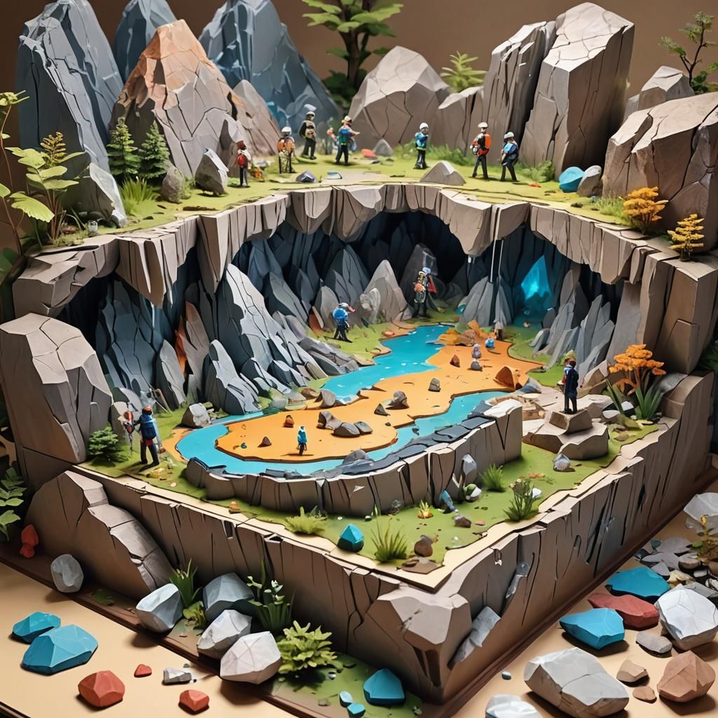 Geologists in 3D Pop-Up Book Art