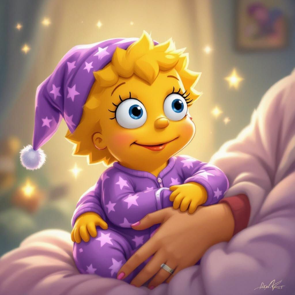 Maggie Simpson in Starry Pajamas with Magical Glow