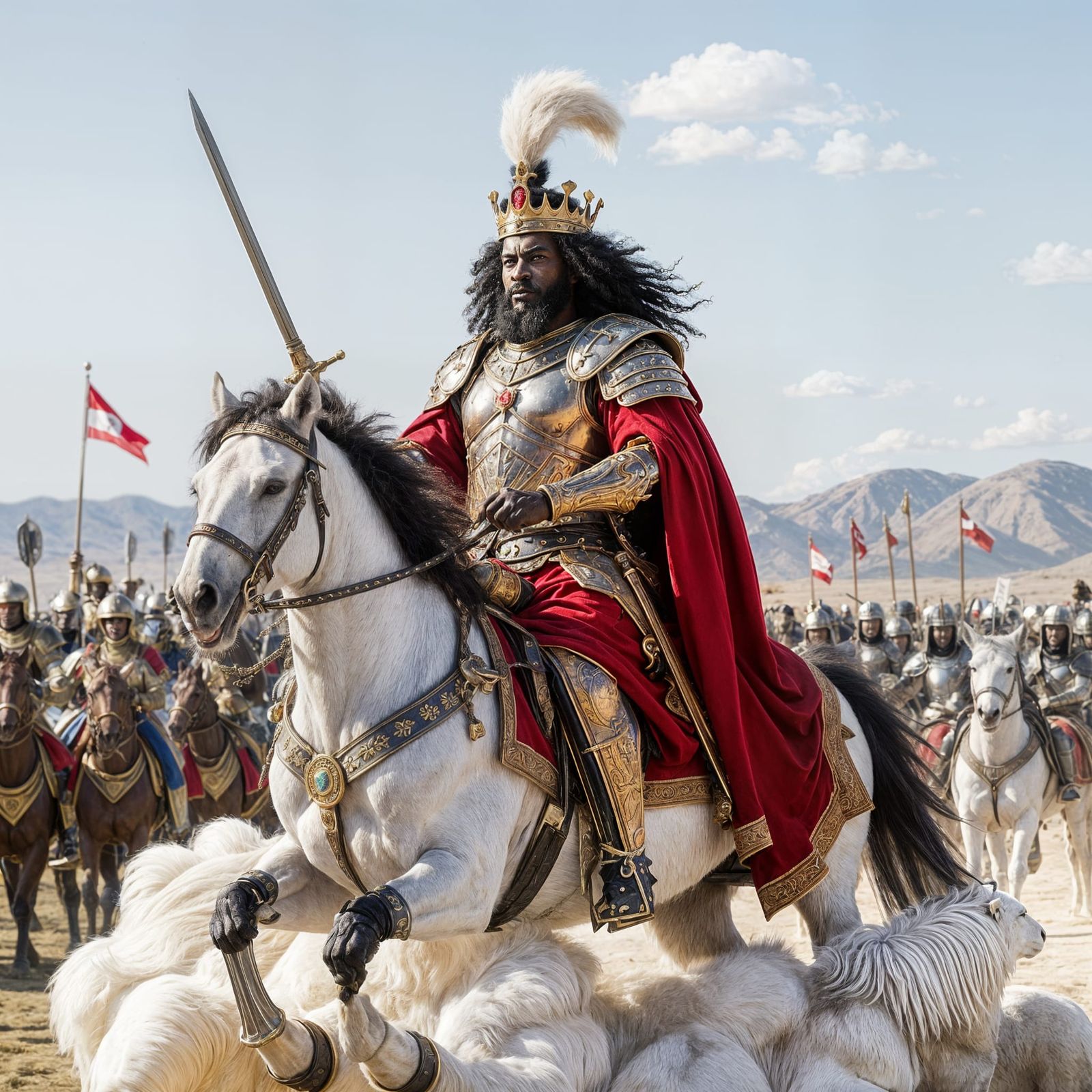 Lion of Judah on Horseback with Sword and Crown