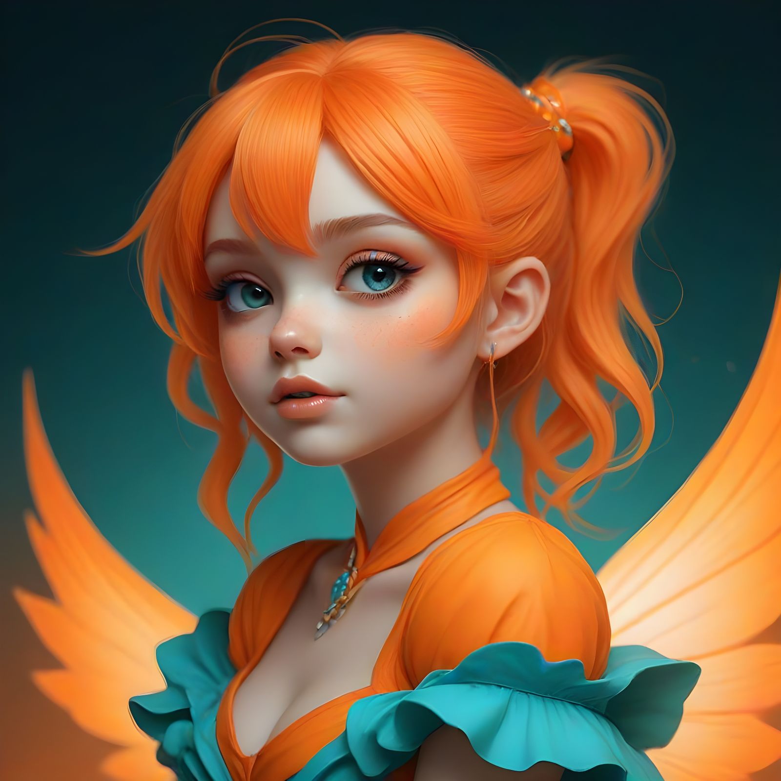 Whimsical Fairycore Fantasy Scene in Vibrant Airbrush Art