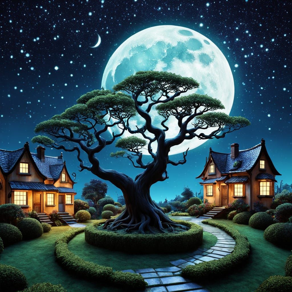 Moon Garden: A Surreal Fantasy Art Masterpiece