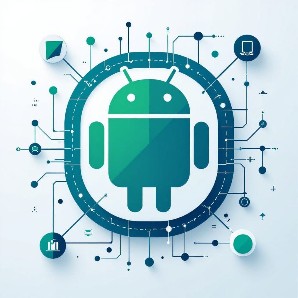 Sleek Digital Product Ad with Android Logo