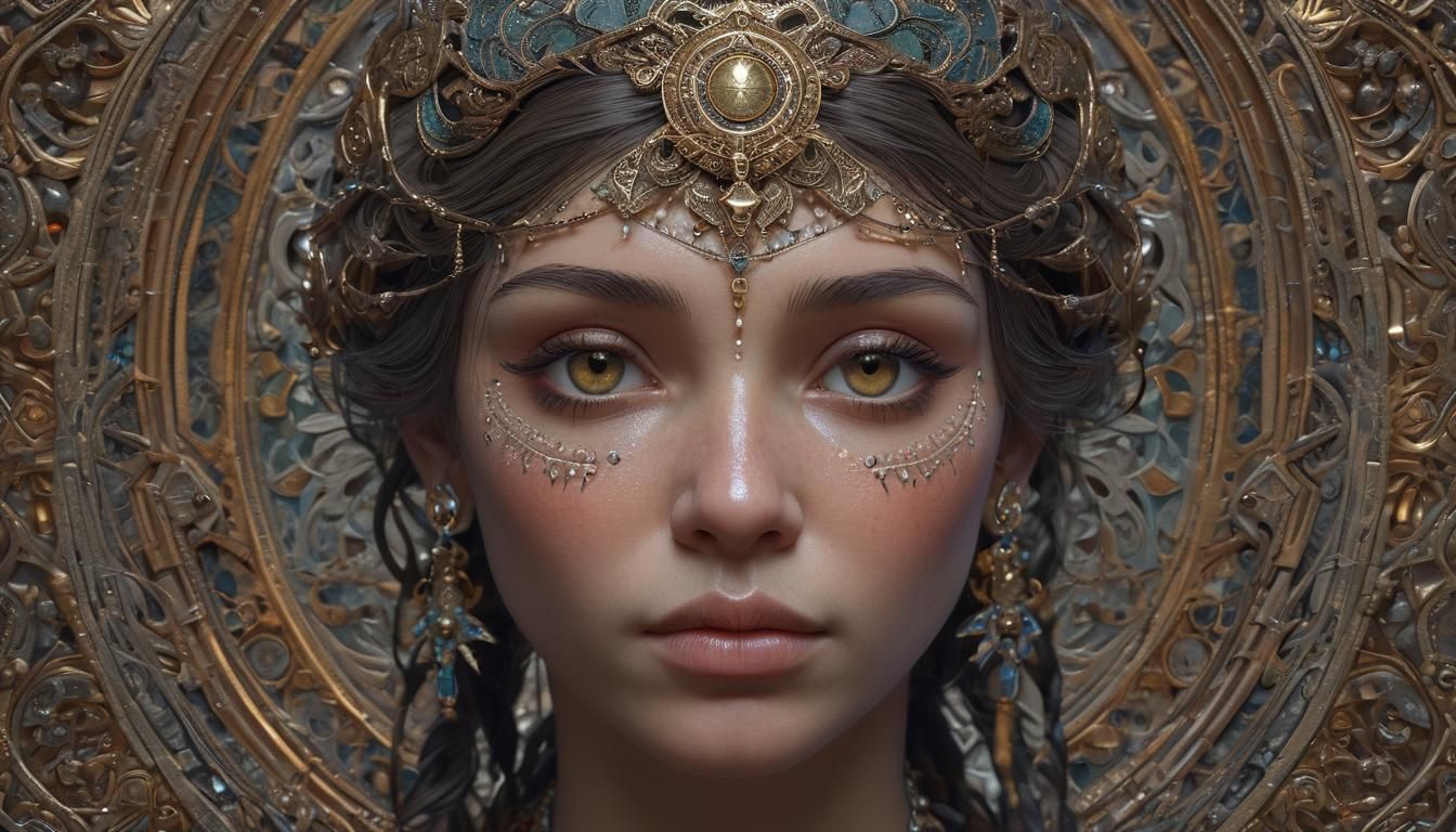 Surreal Portrait of a Mysterious Figure with an Ethereal Tal...