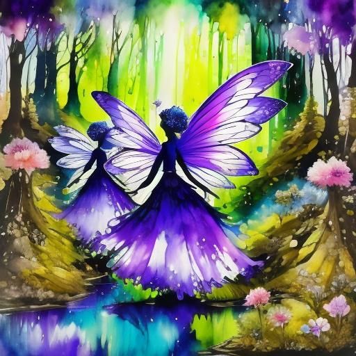 Flower Fairy Surrounded by Werewolves